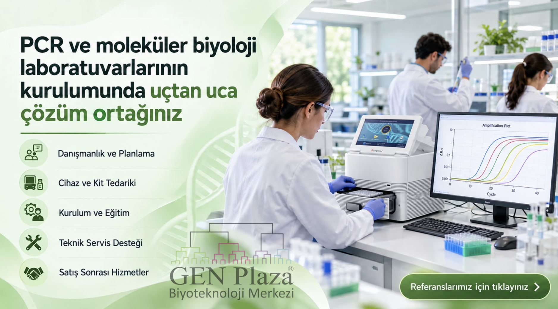 moleküler labı, gen, gen plaza, gen plaza biyoteknoloji, gen plaza biotech, biotechnology, ankara, turkiye, turkey, türkiye, Pcr, Pcr labı, real time Pcr labı kurulumu, RT-PCR labı, anahtar teslim pcr laboratuvarı, genotiplendirme, ette tür, sütte tür tayini, gdo tespit kiti, gmo tespit kiti, Pcr kiti, rt-pcr kiti